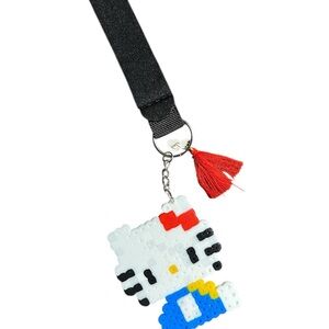Cute Character Keychain with Red and Blue Accents